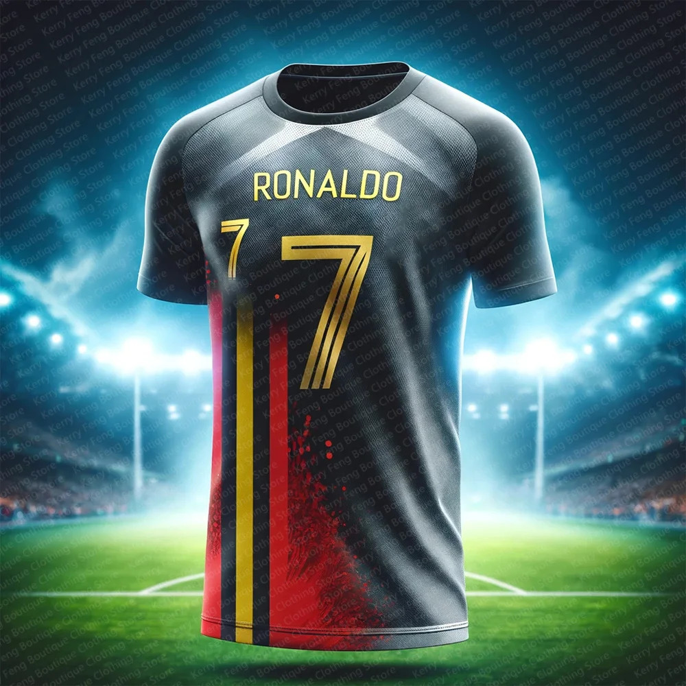 Ronaldo Size 7, Fan Sports T-shirt Short Sleeved Summer Fashion Commemorative Football Shirt Comfortable Men\'s T-shirt