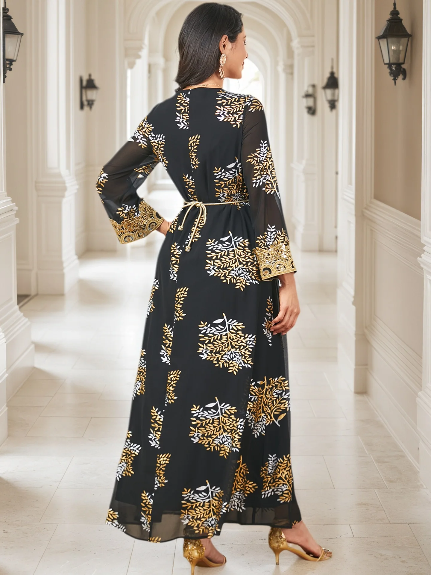 Sukienki damskie z Bliskiego Wschodu, arabskie, nowa moda, eleganckie, luźne, codzienne, modne, luksusowe, z nadrukiem, zdobione koralikami i haftem, odzież damska, abaja.