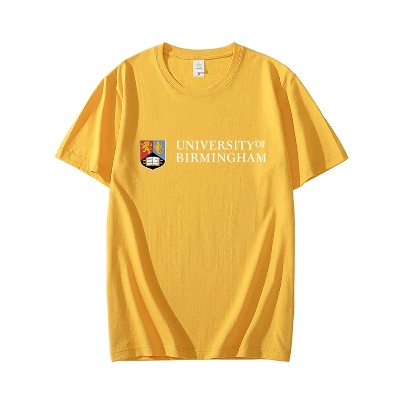 

Birmingham University Memorial Summer Cotton T Shirts Men Simple O Neck Stretch Solid New Tops Clothing Casual Tshirt