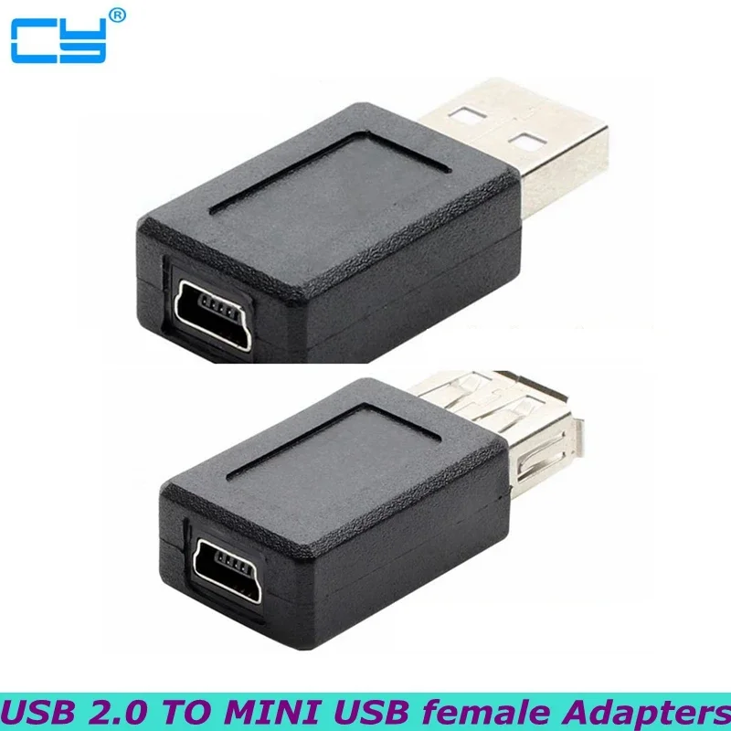 USB 2.0 A male female to Mini USB 5 pin female Plug Cable Adapter Connector With best Quality Portable MP3 MP4  New Style Black