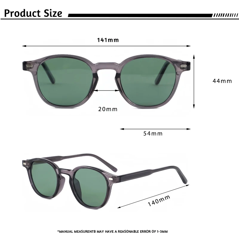 HBK Klassische einfache lässige runde TR-Rahmen polarisierte Sonnenbrille Männer Frauen Outdoor Party Urlaub Reisen Fahren Dekore Foto Requisiten – Detail 3