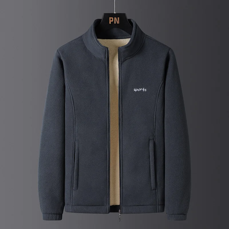 Men's High-Quality Lambskin Fleece Jacket for Autumn Winter Thickened Warm Casual Fit Outerwear