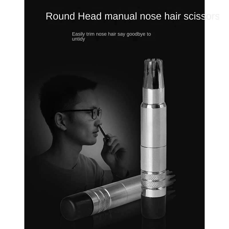 Portátil Manual Nose Hair Trimmer, seguro e portátil de depilação Cleaners, Nostril Hair Trimmer, 2 Pack
