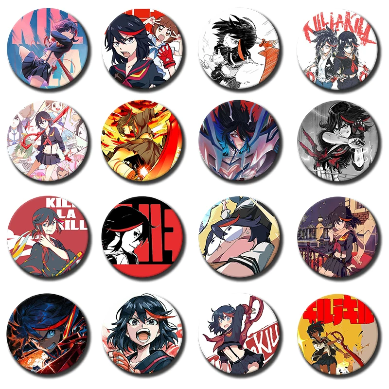 Matoi Ryuuko Comic Brooches for Backpack Decoration Anime Kill La Kill Lapel Pins Fashion Cartoon