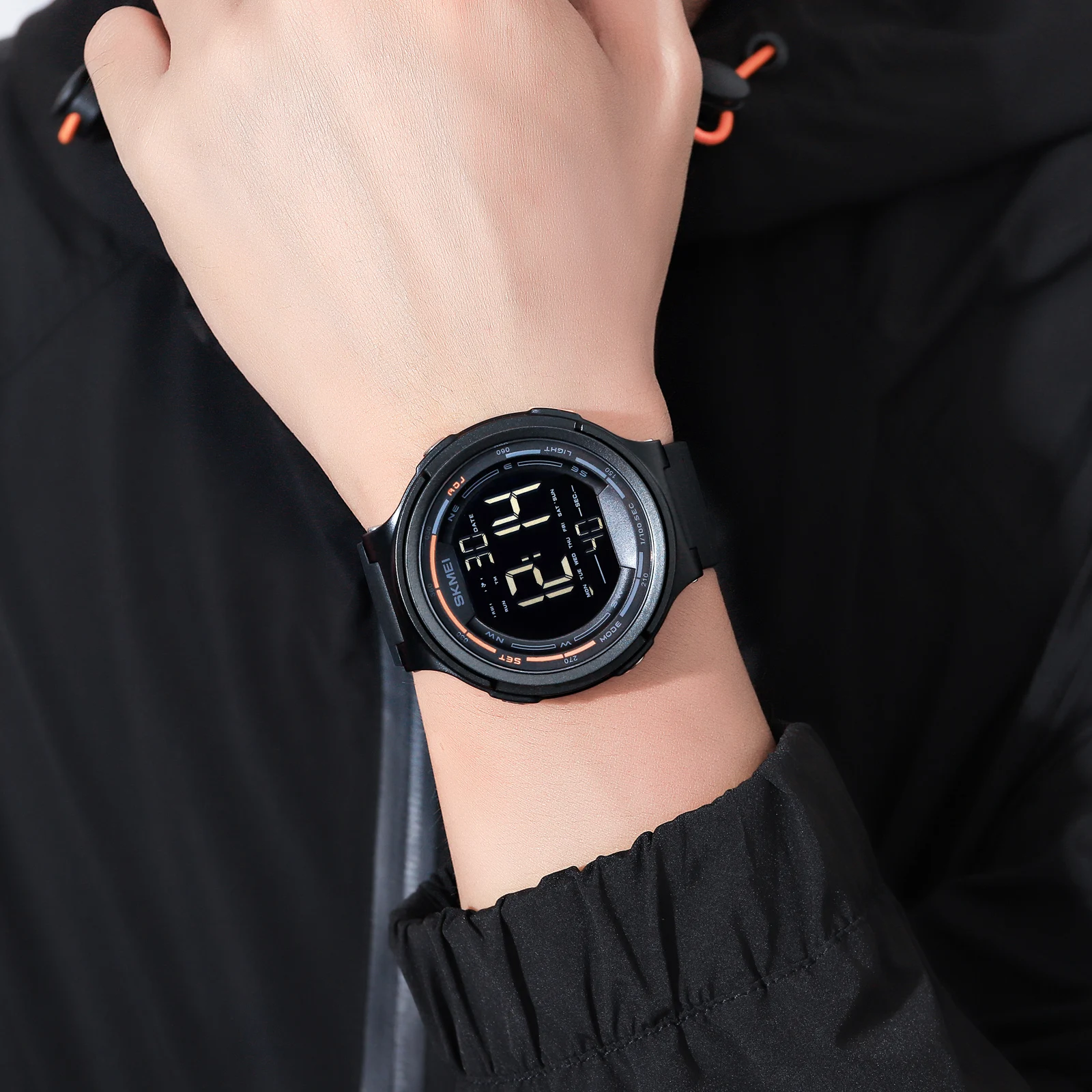 Relojes electrónicos digitales SKMEI para hombres y mujeres, reloj despertador resistente al agua para exteriores, reloj de pulsera deportivo, reloj militar cronógrafo con luz Led