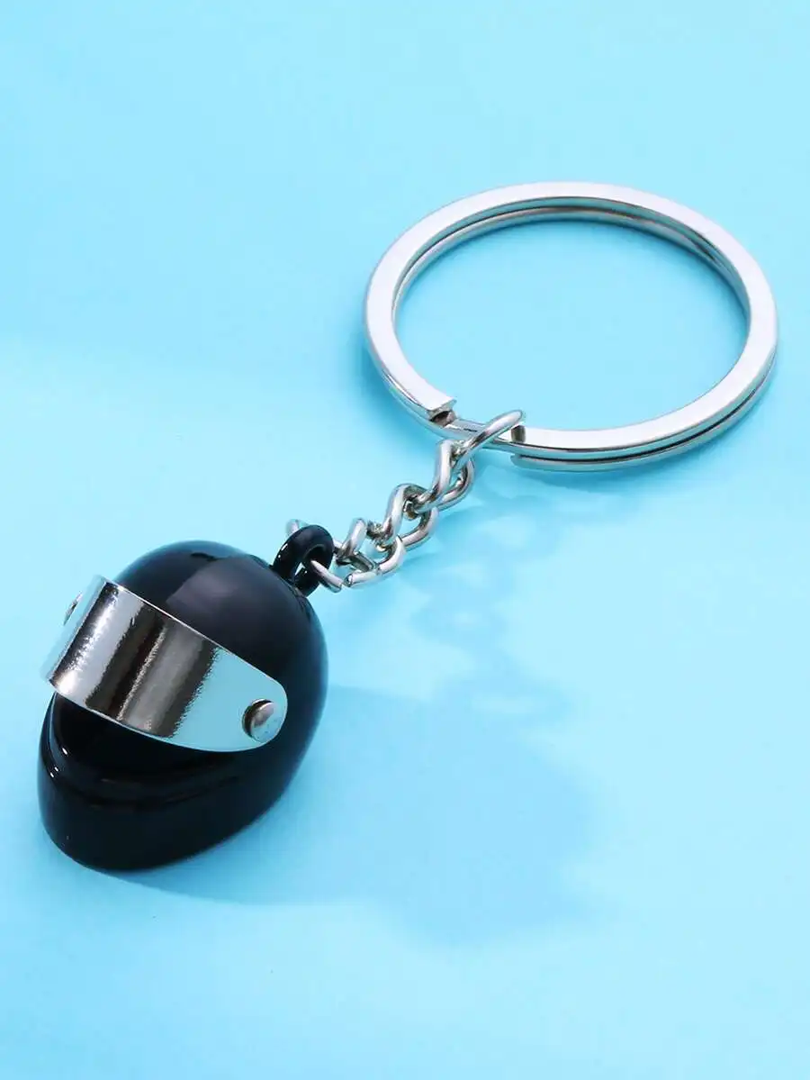 1pc Creative Motorcycle Helmet Shaped Keychain, Realistic & Cool Design, For Motorcyclists' Club, Car, Phone, Keychain, Gift For