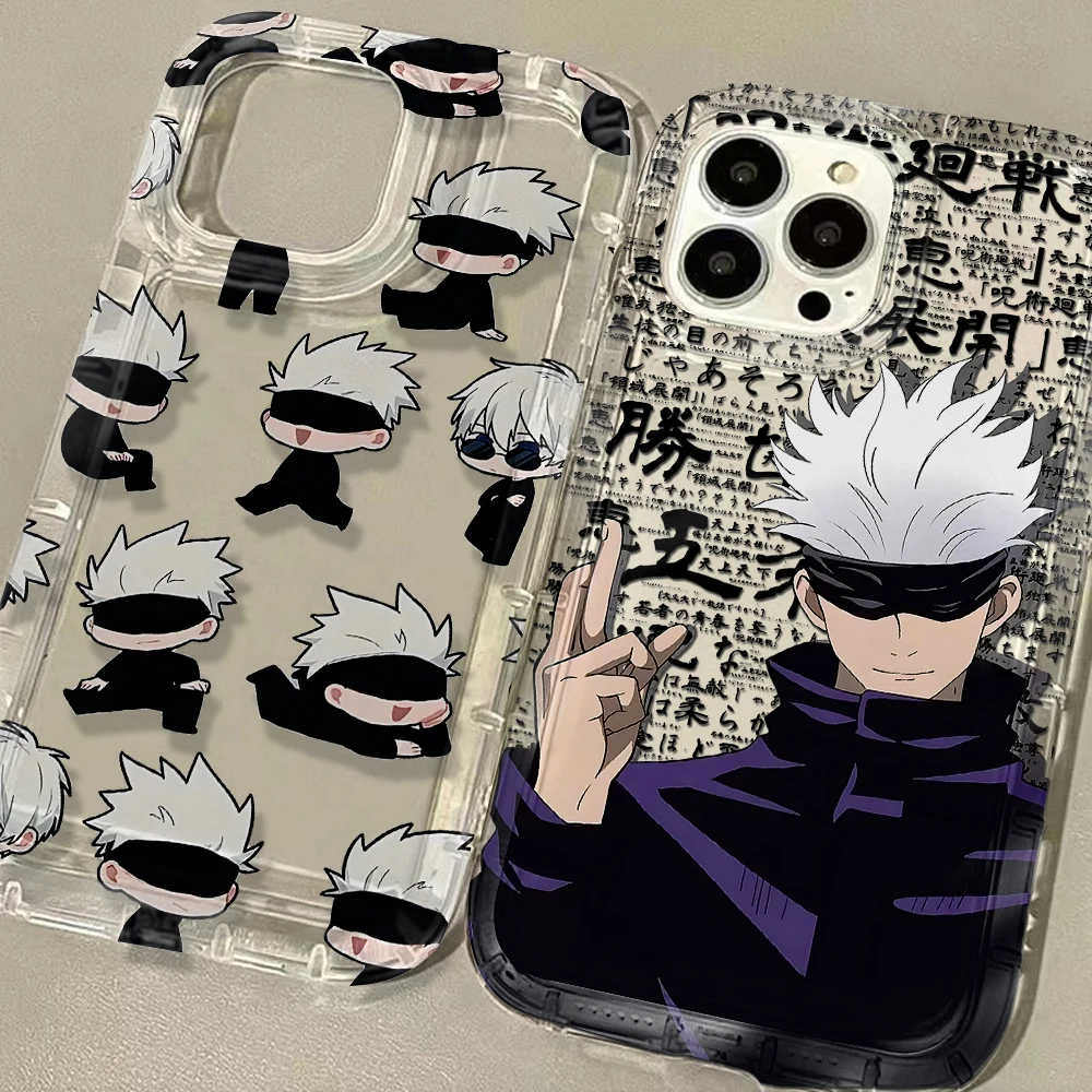 Anime Jujutsu Kaisen Clear Case for IPhone 16 15 14 13 12 11 Pro Max 14 15 7 8 Plus X XR XS Max SE2020 Airbag Shockproof Cover