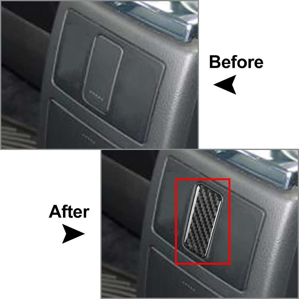 Rear Interior Console Panel Insert Trim Sticker Cover For Volkswagen Passat B5 2001-2005 Carbon Fiber Black