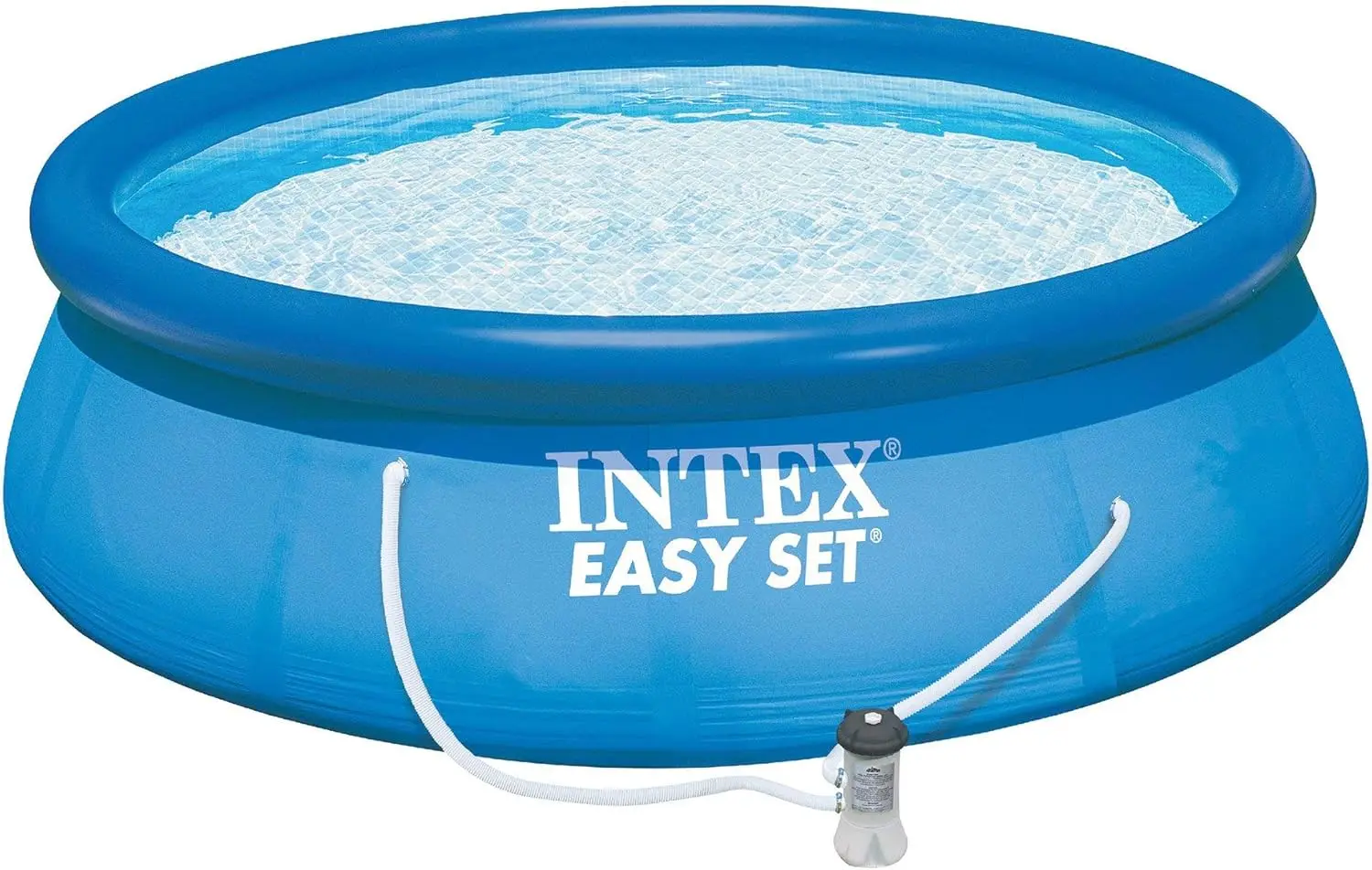 Intex-Conjunto de piscina inflável redonda, ao ar livre, acima do solo, piscina, escada, bomba de filtro, manutenção Deluxe, limpo, 15 pol x 48 pol