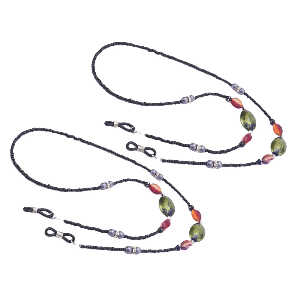 

2 шт. стильный шнур для очков с бисером, безопасный удобный держатель для очков для женщин, универсальный стиль для всех видов деятельности