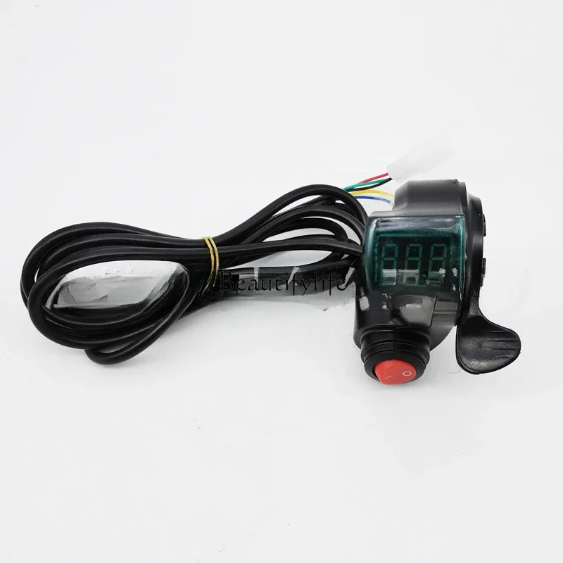 Blue screen finger strap switch 0-99V universal digital display voltage thumb throttle electric vehicle turn handle