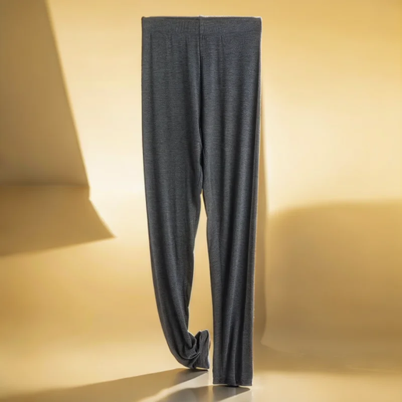 Winter Leggings Woman Hollowed-Out Beige All-Match Push-Up Butt-Lifting Bell-Bottoms Spliced Lightweight Sweatpants Simplicity