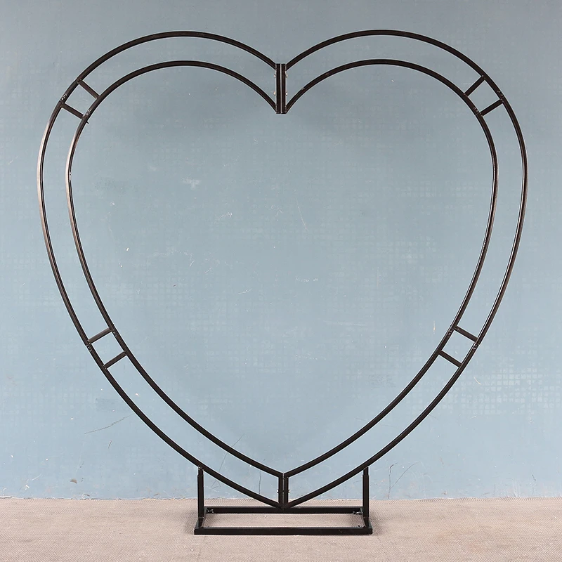 JAROWN Heart Shape Double Rod Flowers Stand Frame Wedding Stage Background Arch Baby Shower Home Decoration Support Customize