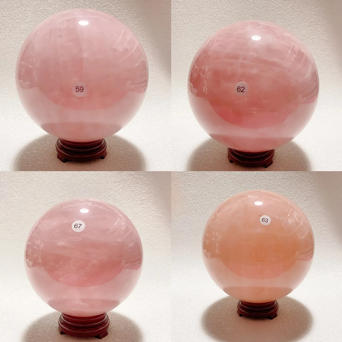 Natural Rose Quartz Crystal Sphere, Reiki Home Decoration, Feng Shui Energy Crystal Ball Gift, Large Size, 10-13 cm