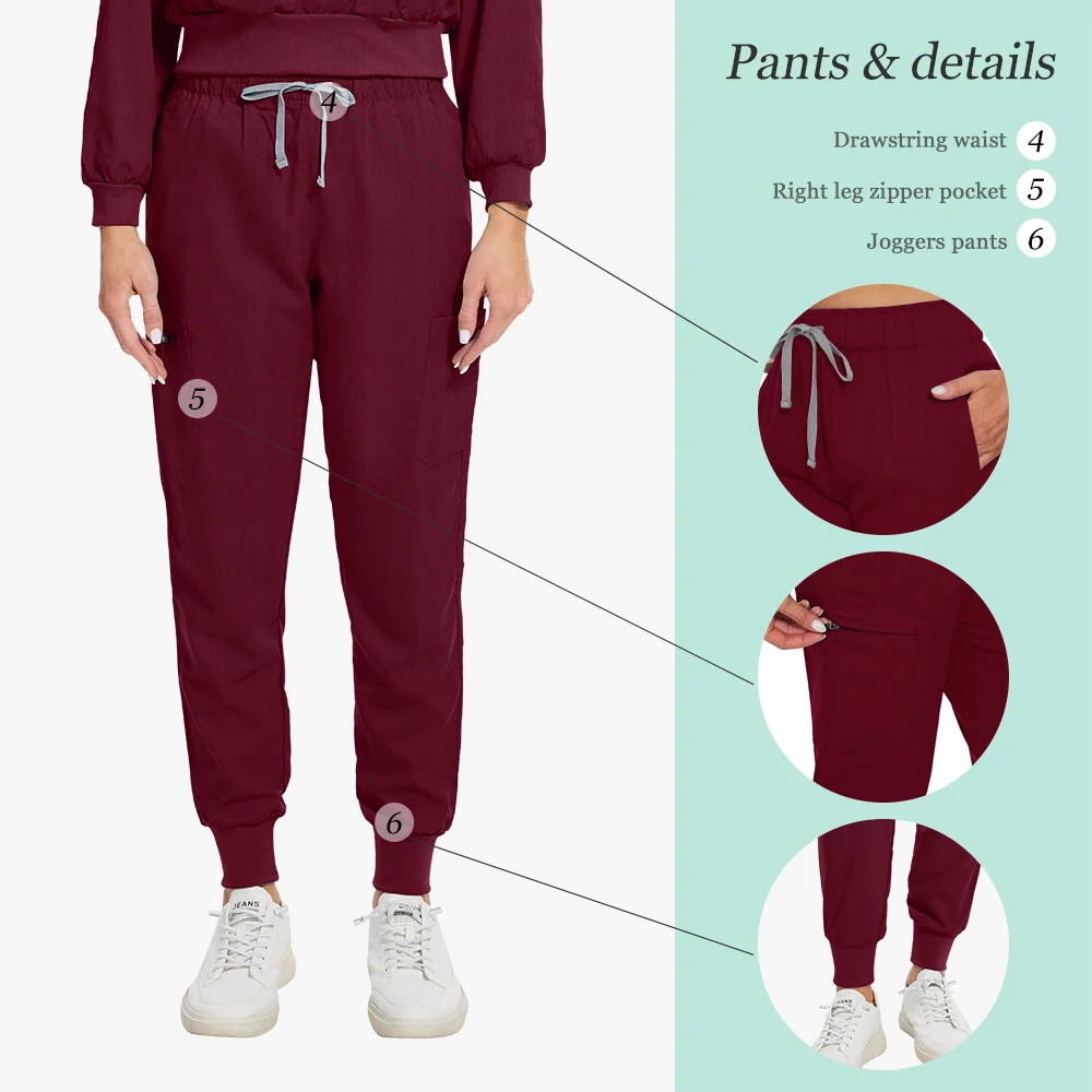 Langarm Peeling Uniform Set Medizinische Krankenhaus Krankenschwester Uniform Scrubs Frühling Herbst Mode Arbeit Kleidung Weiche Pflege Zubehör