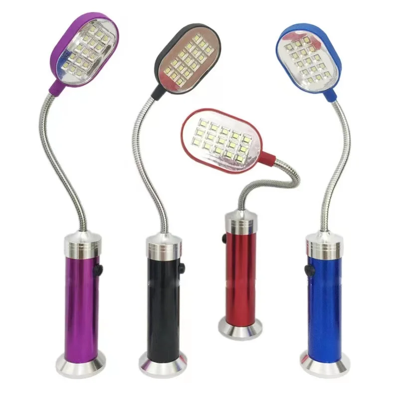 Multifunctional LED Strong Light Flashlight Auto Repair Repair with Magnet Hose Bending Light Fixed Focus Night Fishing Light