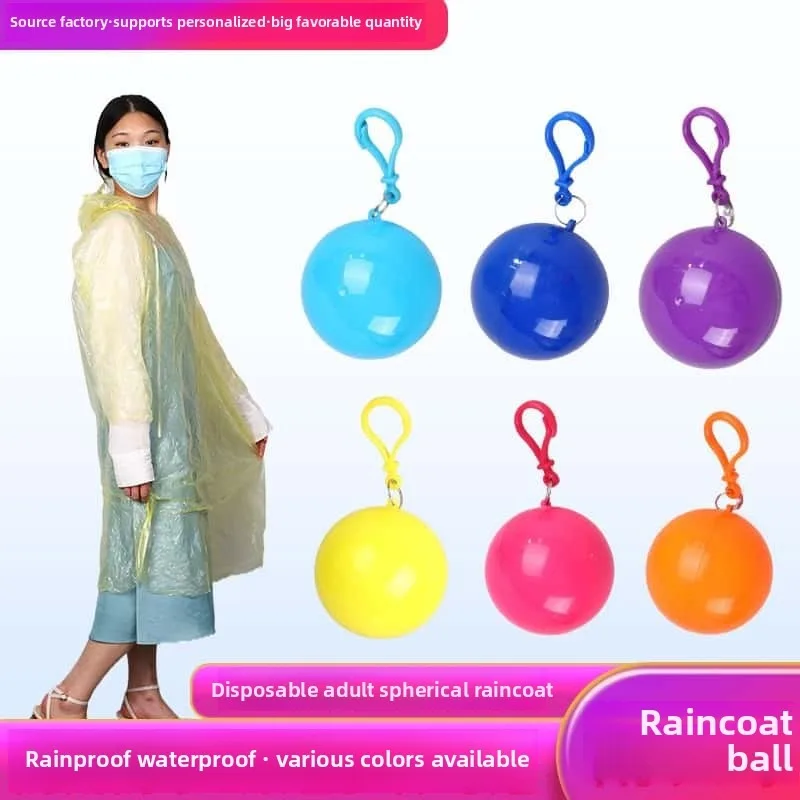 

Raincoat ball one-time outdoor travel drift portable promotion waterproof ball raincoat manufacturers direct sales average code