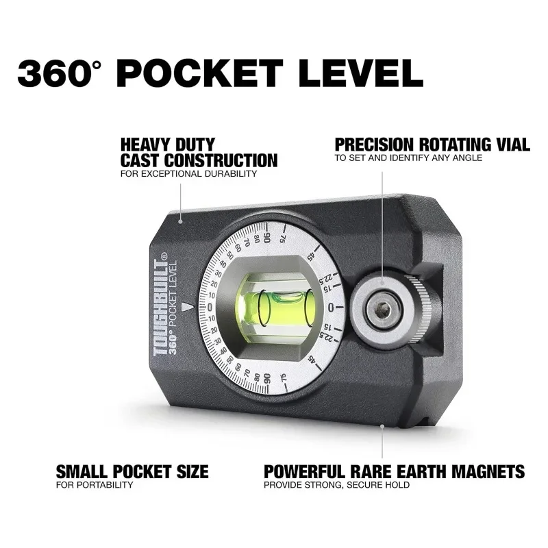 ToughBuilt TB-H2-L-4R 360 Degree Pocket Level TOUGHBUILT Tool Accessories