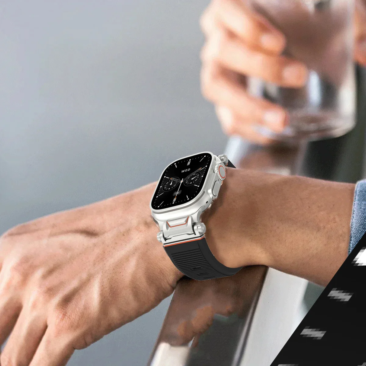 Silicone Sports Band for Apple Watch Ultra2 49mm Series 10 9 8 7 Se 6 5 Strap for IWatch Ultra 46mm 45 44mm Luxury TPU Bracelet