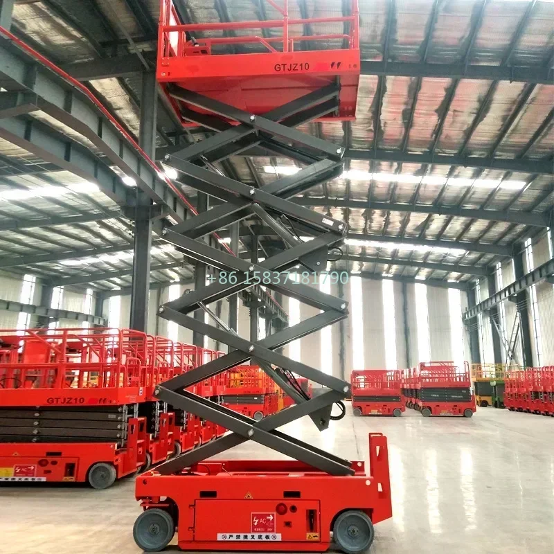 China Lift Platform Portable Scissor Table Track Scissor Lifting Cart Hydraulic Manual Table Mobile Lift Platform Aerial Works