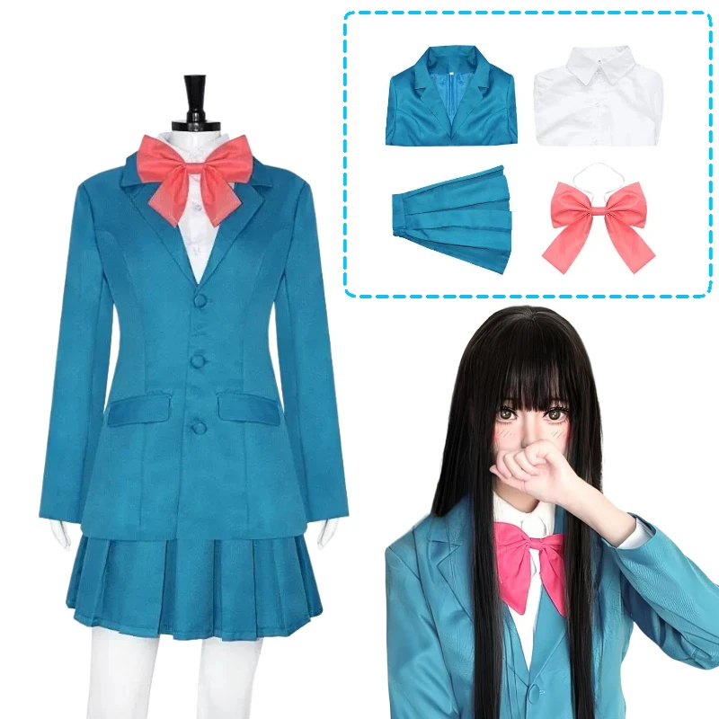 

Anime Kuronuma Sawako Cosplay Costume White Shirt Blue Coat Skirt JK School Uniform Role Play Outfit for Women