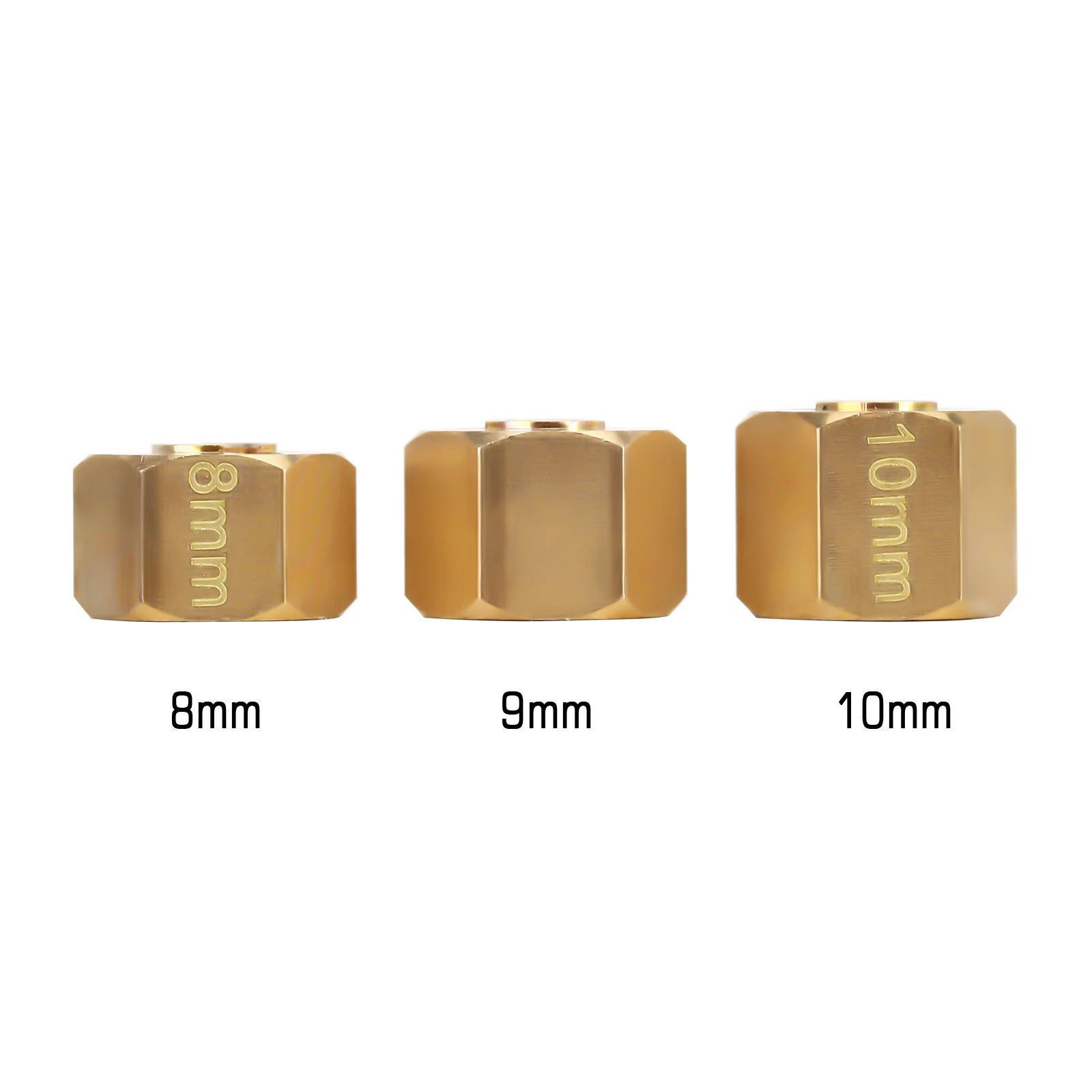 INJORA 4PCS Metal Brass Heavier Wheel Hex Hub 8/9/10MM for 1/10 RC Crawler Axial SCX10 90046 RR10 RGT 86100 MST UTB18