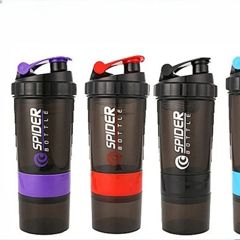 

New 550ML 3 Layer Shake Cup Protein Powder Stirring Cup Fitness Sports Milk Shake Cup Gift Body-Building Exercise Bottle