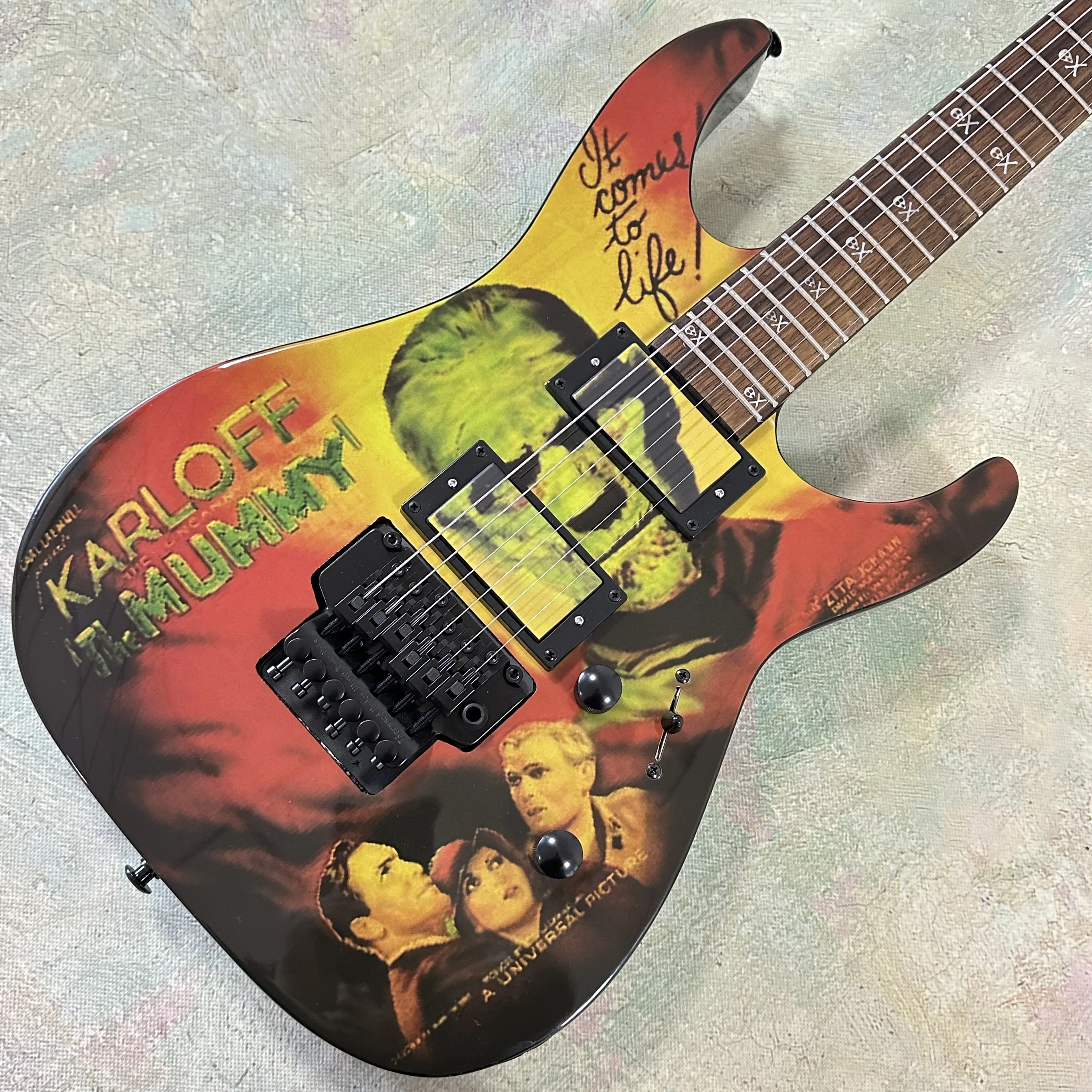 Karloff The Mummy Electric Guitar Kirk Hammett KH2 Signature Double Locking Tremolo 6 String Rock Guitar