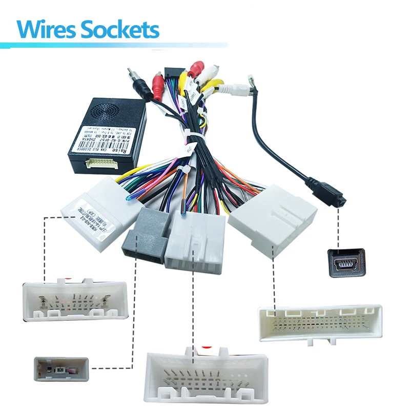 for Nissan Murano Qashqai j10 j11 X trail Tiida SYLPHY Terra Bluebird Kicks Versa android radio 16pin Wiring Harness cable