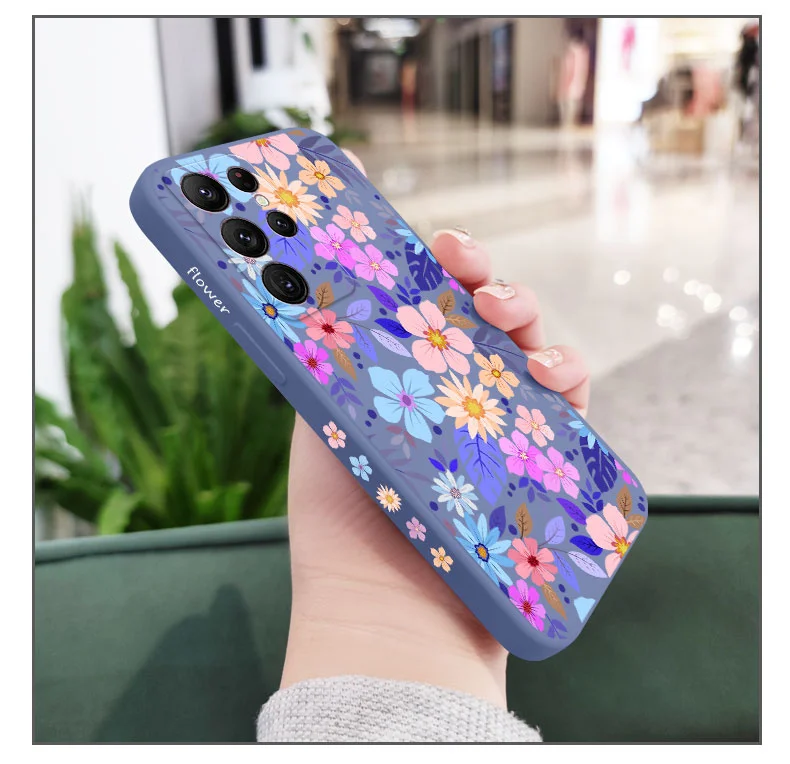 Auffällige Blumen Handyhülle für Samsung Galaxy S25 S24 S23 S22 S21 S20 Ultra Plus FE Note 20 Ultra 10 9 Plus Cover – Detail 9
