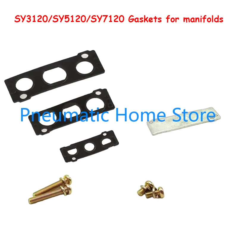 10pcs Solenoid Valve Base Gasket Busbar Rubber Pad Manifold Blind Plate Screw SY3000M SY5000M SY7000M SY3120 SY5120 SY7120