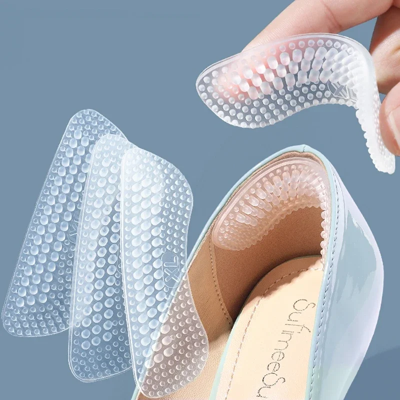 1 Pair Silicone Heel Shoe Stickers Non-slip Soft Protective Case Women Men Non-Slip Inserts Pads Foot Heel Care Protector