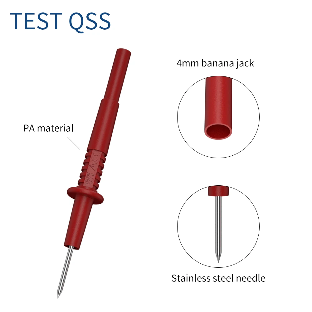 QSS 2PCS Test  Pin 2MM Test Probe Tips Electrical Connector 4MM Female Banana Plug Multi-meter Needle Q.30012