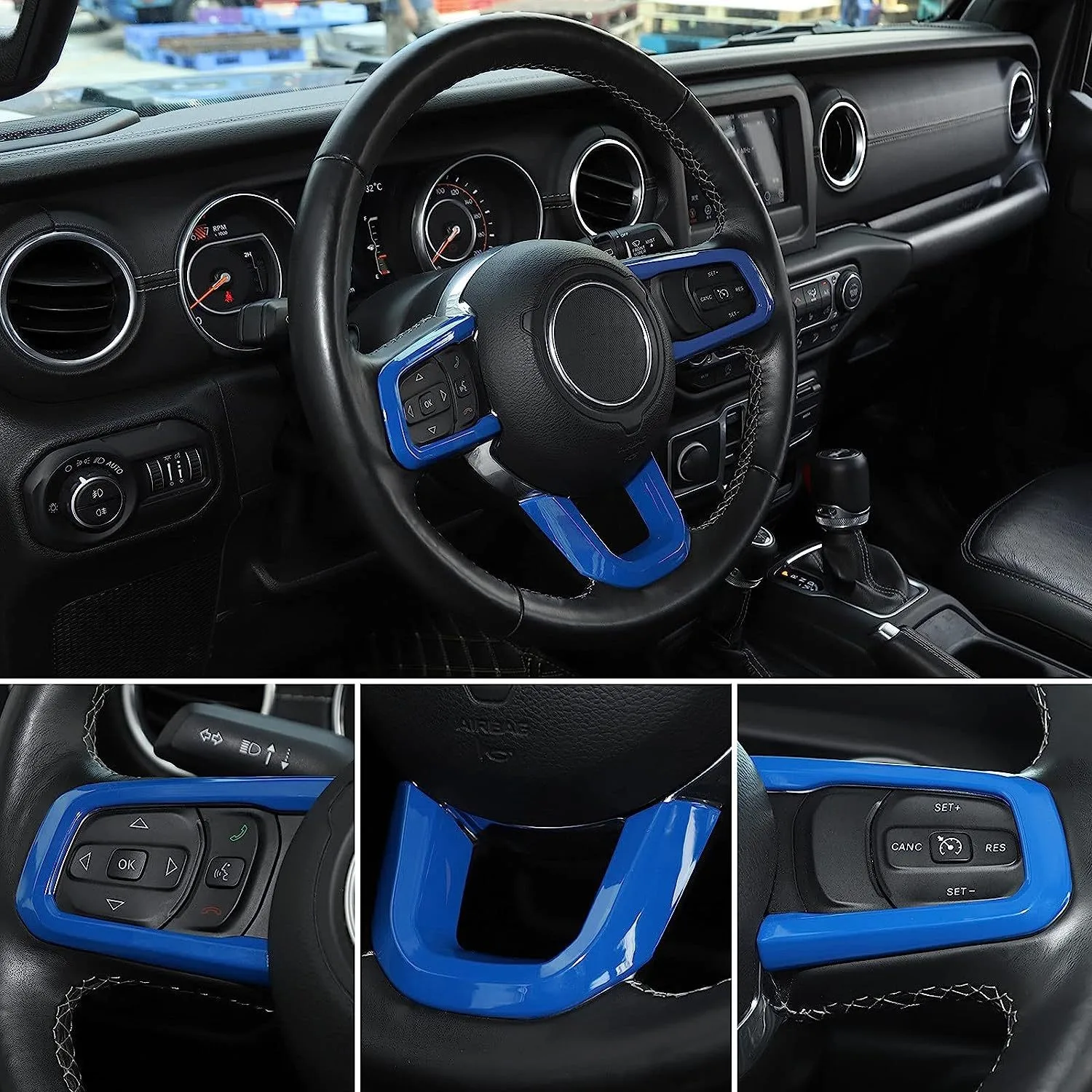 Applicable to 18-23 Wrangler Jljlu Steering Wheel Instrument Panel Decorative Frame Car Modification Fittings