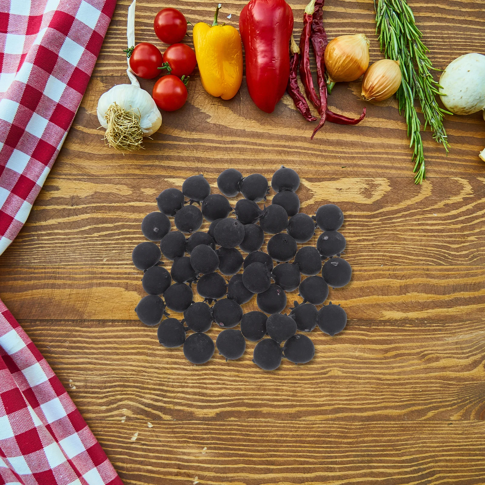 

50Pcs Vivid Blueberries Props Realistic Artificial Blueberries for Classroom Teaching Early Education Sensory Play Home Kitchen