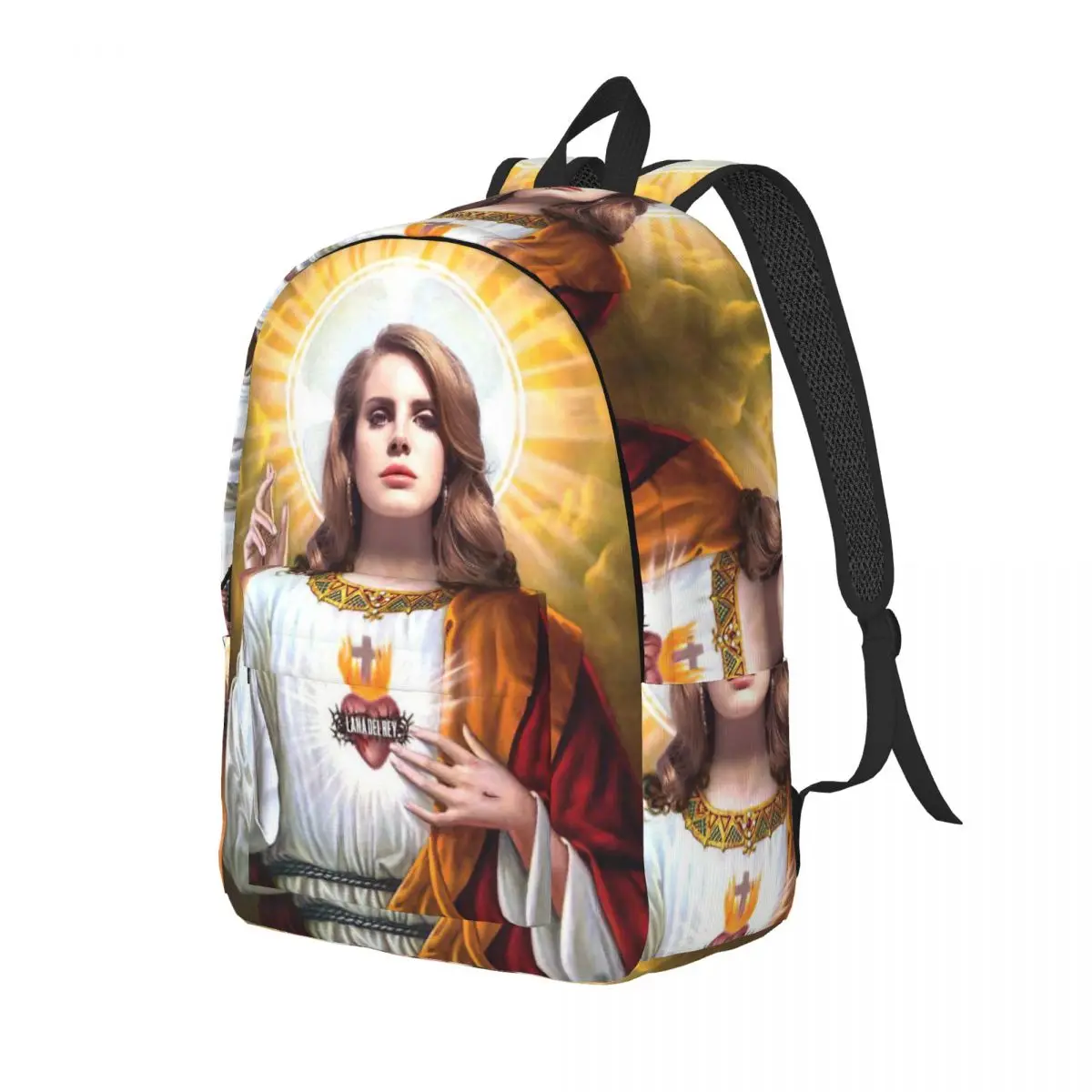 Lana Del Rey Jesus Backpack for Preschool Kindergarten School Student Music Singer Bookbag Boy Girl Kids Canvas Daypack Gift