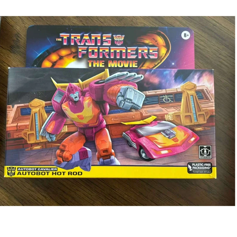 

Совершенно новый в оригинальной коробке, трансформер G1, фигурки героев Hot Rod, украшение для студии, фигурки, украшения, робот, классические игрушки, подарки для детей