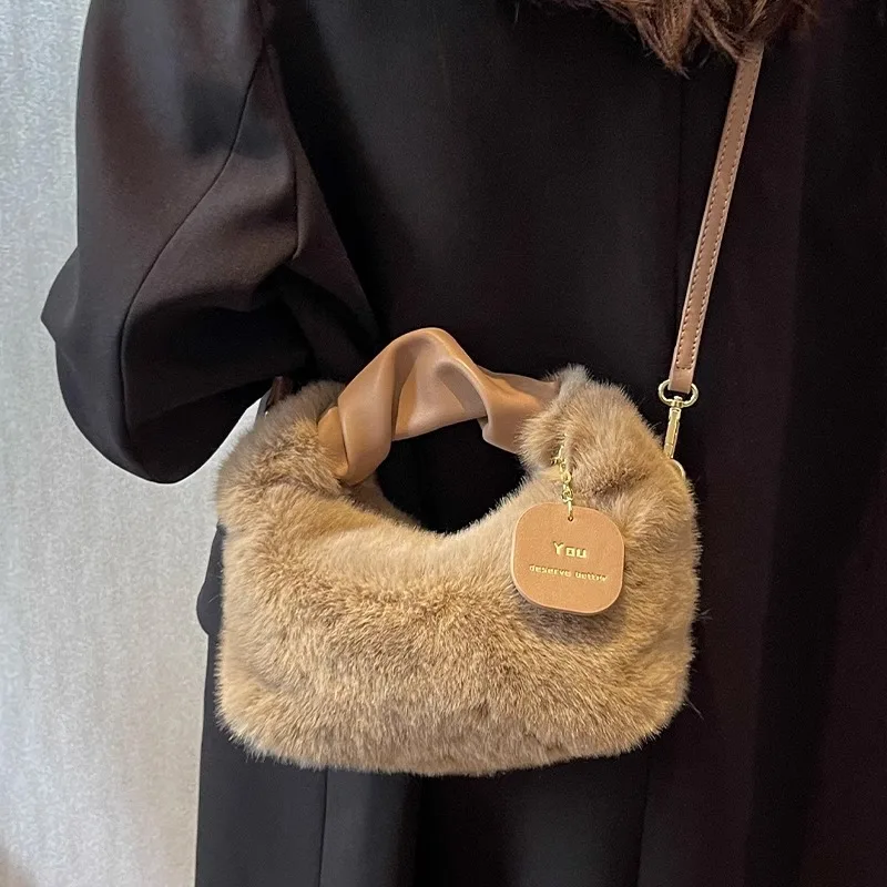 

Crossbody Bags Plush Cute Fashion Small Bag Shopping Portable Mobile Phone Storage Furry Crossbody Handbags