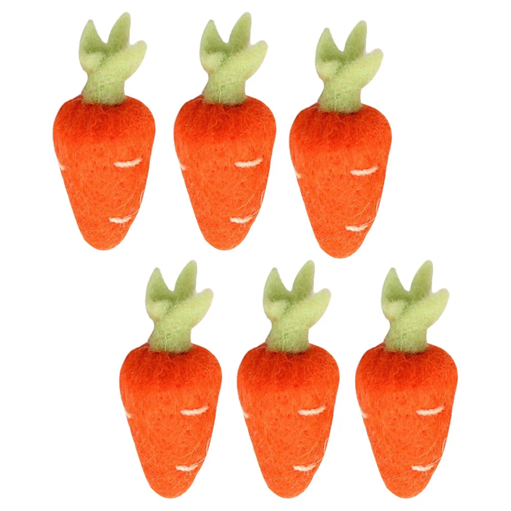 5 Pcs Felted Radish Mini Hair Clips Hairpin Accessories Material Wool Carrot Decor DIY Headdress Supplies Child Lovely