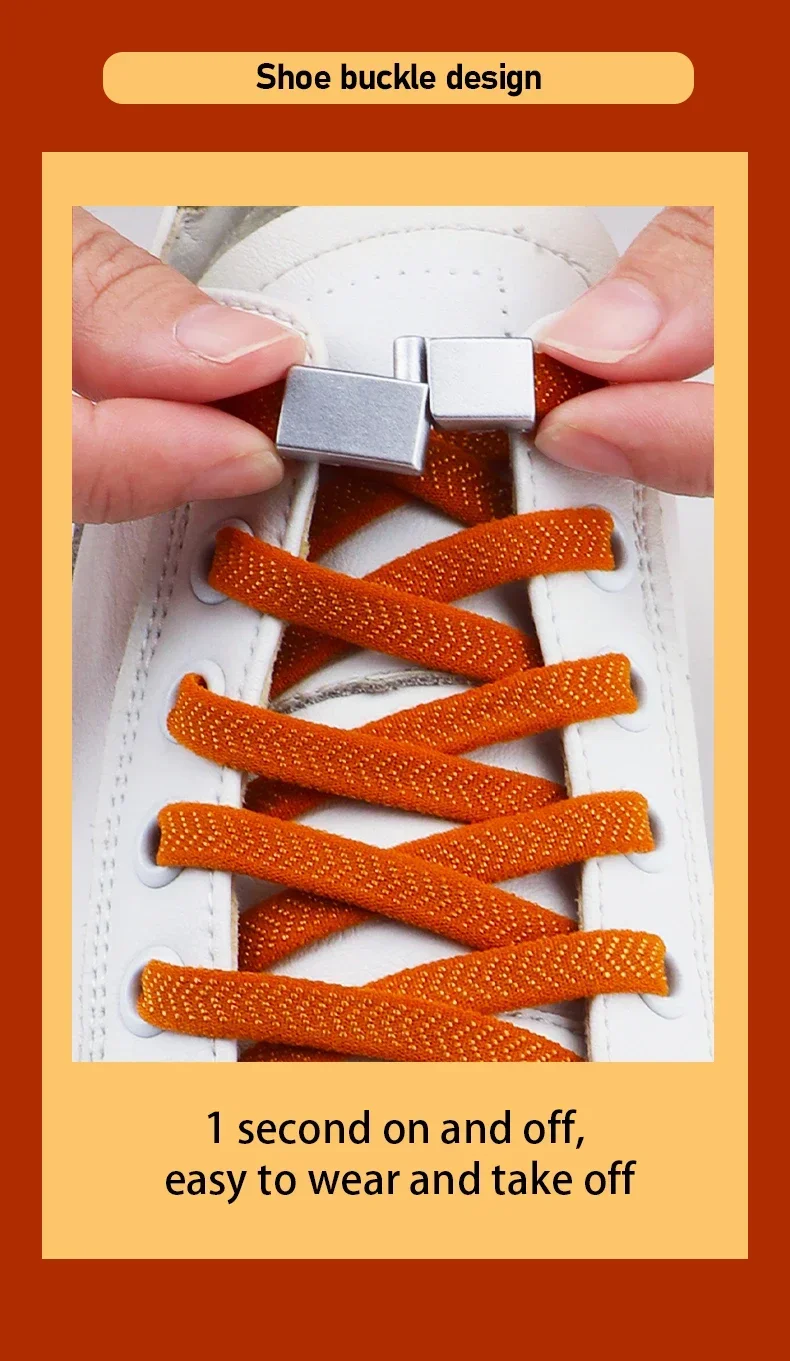 1 Paar Schnürsenkel ohne Binden, elastische Schnürsenkel für Sneaker und Tennisschuhe, magnetische Schnürsenkel ohne Schnürsenkel, flache Schnürsenkel für Kinder und Erwachsene, Schuhzubehör. – Detail 5