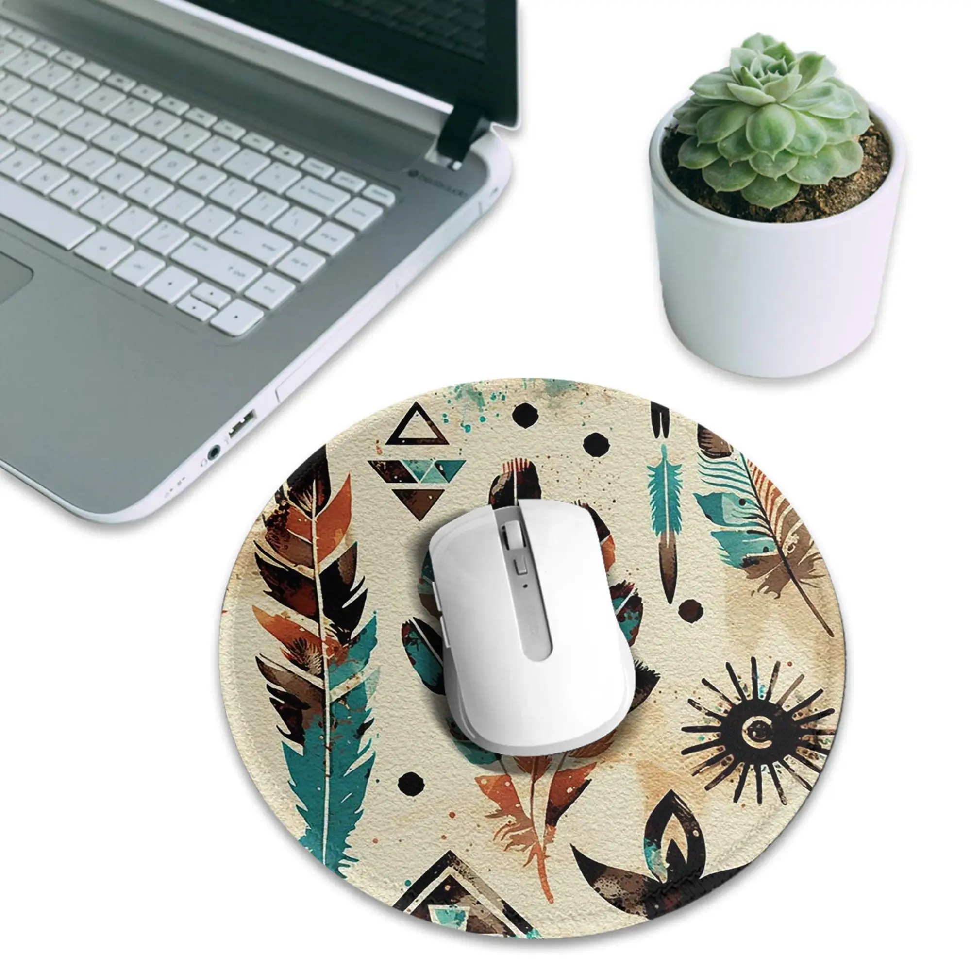 American Ethnic Tribal Art Watercolor Mouse Pad Computer Keyboard Mouse Mat Gamer Laptop Desk Mat Office Accessories Table Mats