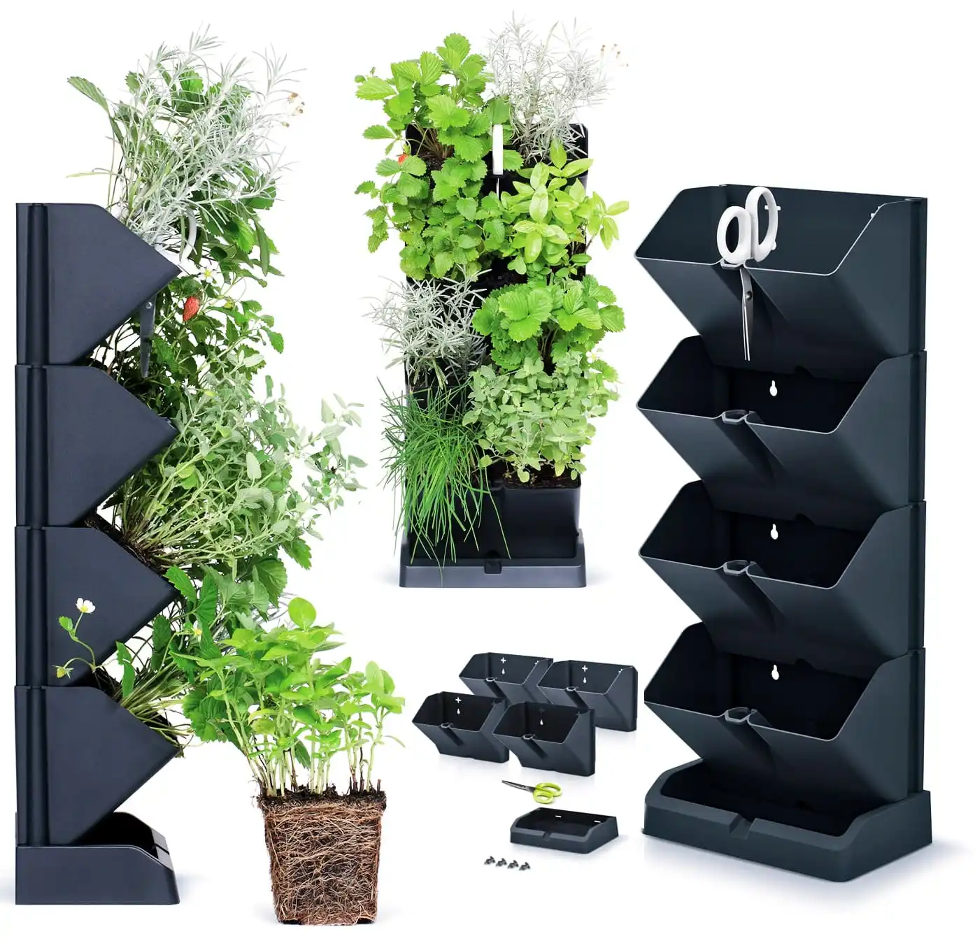 48cm verticale tuin antraciet modulaire bloempot