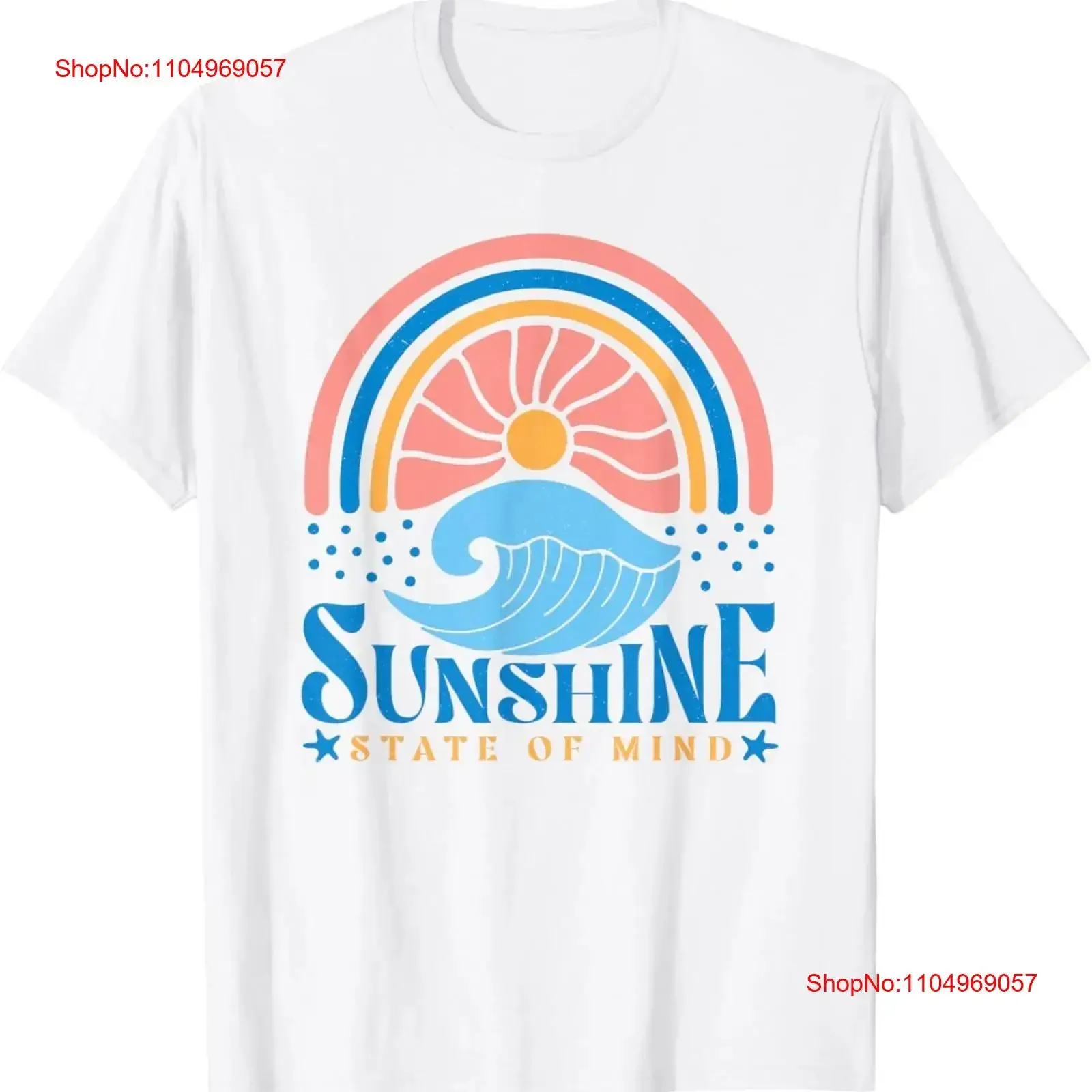 

Sunshine Sun State Of Mind, милая пляжная летняя радужная футболка в стиле бохо, винтажная стираная унисекс повседневная слегка универсальная мужская футболка