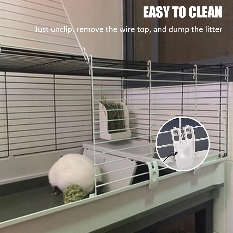 Portable Large Rabbit Cage Deluxe Small Animal Rabbit Home Metal Wire Mesh Guinea Pig Ferret Small Pet Cages with Kettle Feeder