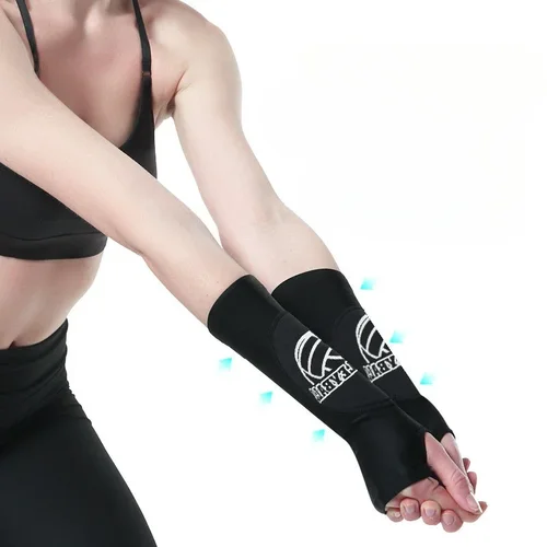 Imagen 2 del producto Brazalete de compresión transpirable para mujer, 1 par, baloncesto, voleibol, calentadores de brazos elásticos y transpirables, mangas protectoras