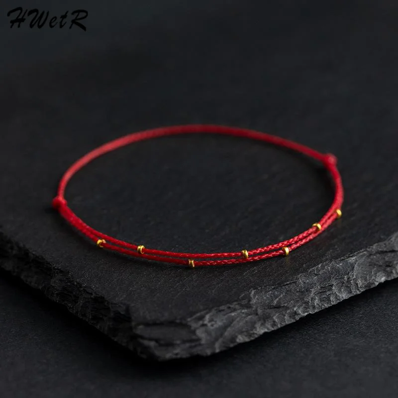 Браслет из бисера ручной работы, красная веревка, регулируемые трансферные счастливые бусины, простой стиль, браслет дружбы, ювелирные изделия, подарок