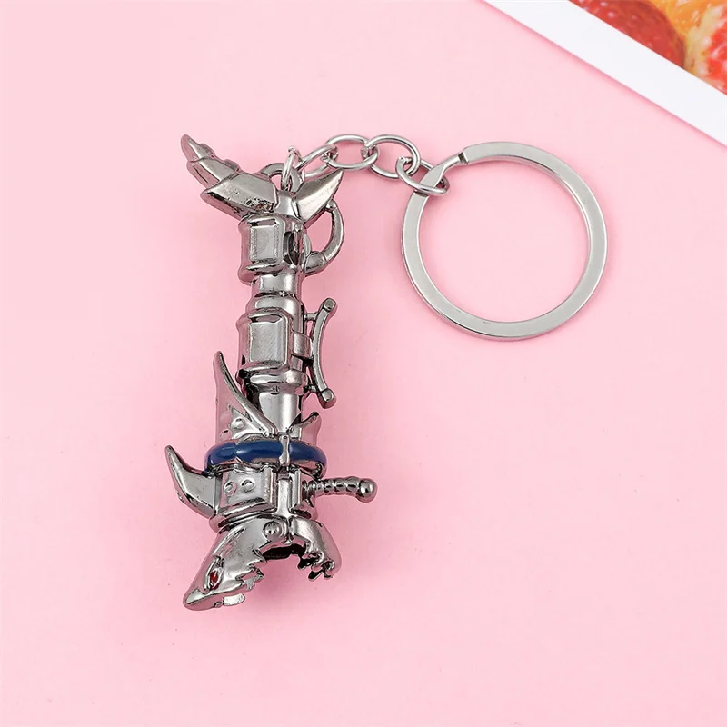 Cartoon Game Peripheral Metal Cannon Weapon Model Keychain Backpack Pendant Decoration Keyring