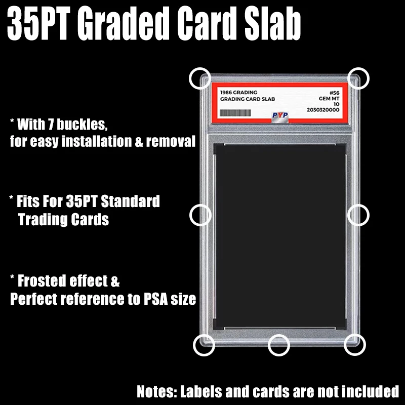 35PT PSA Graded Card Slab with Buckle, Removeable Trading Card Holder, UV Protection