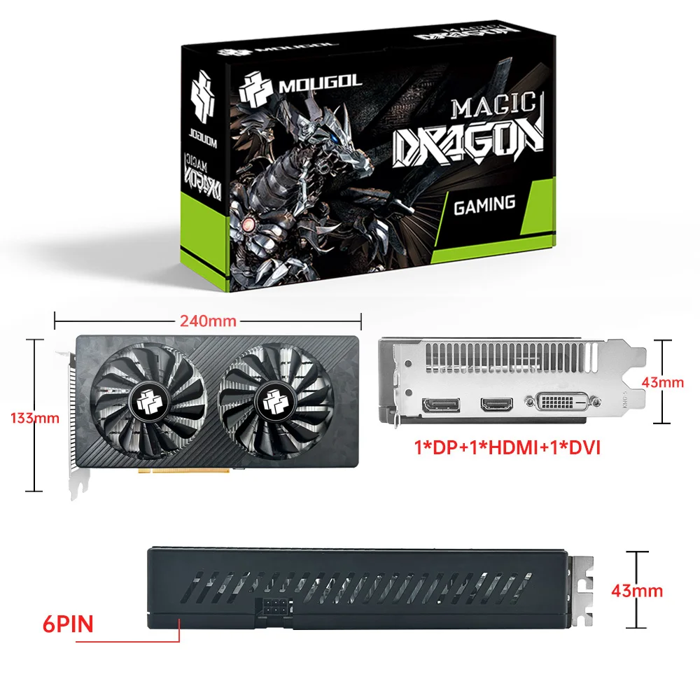 MOUGOL RX590 GME 8G, 256Bit, PCIE3.0 x 16, HDMI-ce-ce
