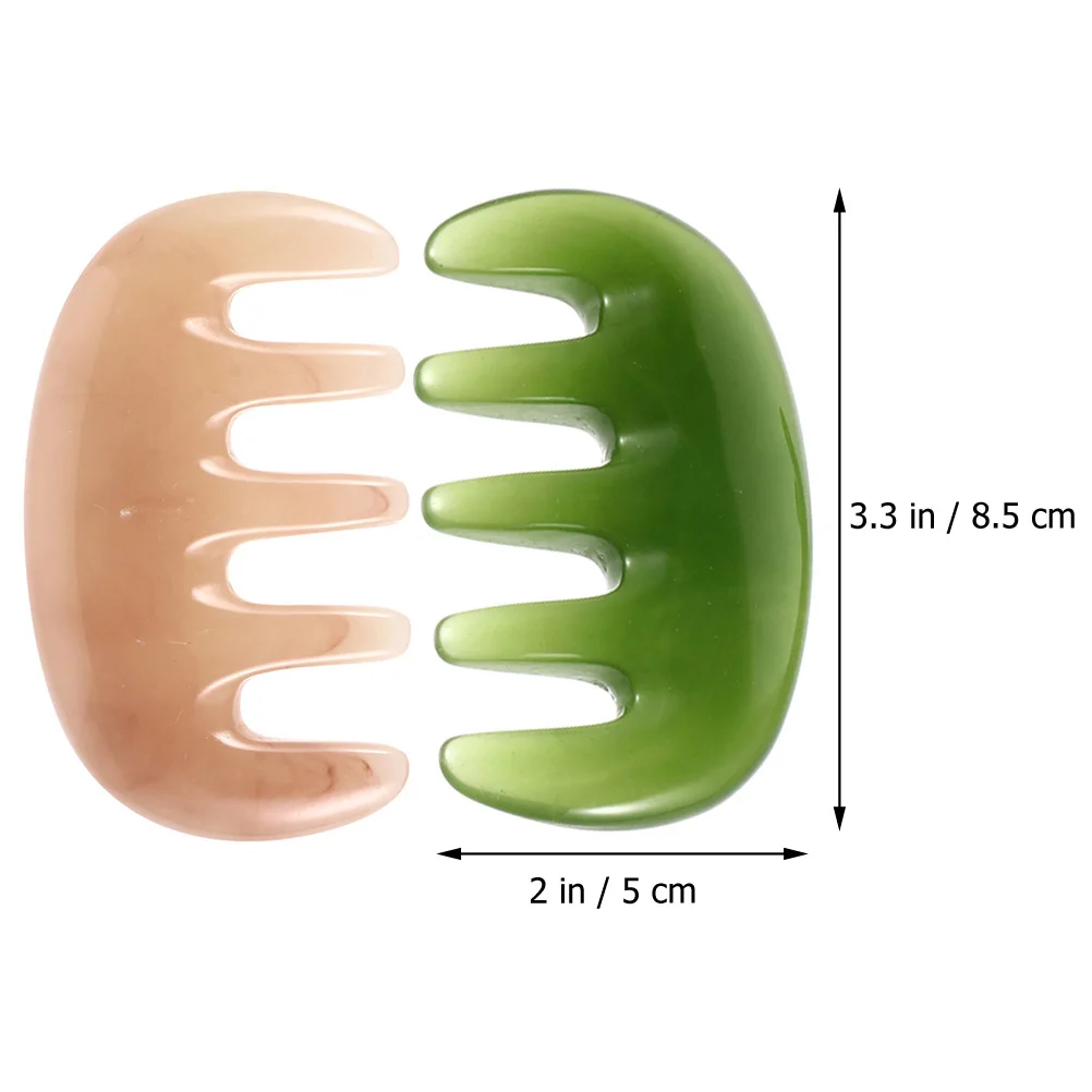 2 Pcs Massage Brush Scalp Comb Hair Combs Pedicure Resin Beeswax Face Tools Acupoint